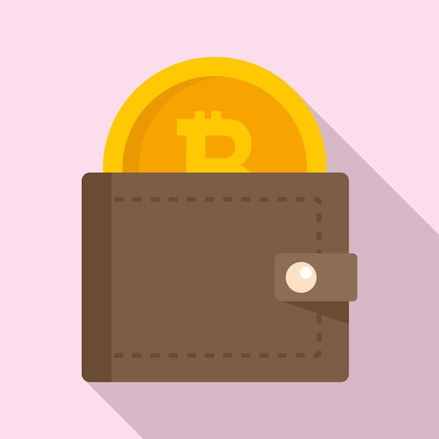 Vector icono de billetera digital bitcoin ilustración plana del icono de vector de billetera digital bitcoin para diseño web