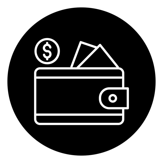 Icono de la billetera de dinero