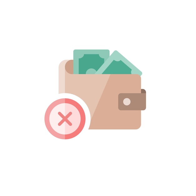 icono de billetera en diseño plano