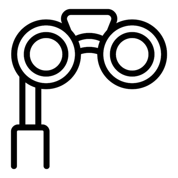 El icono de los binoculares en blanco y negro