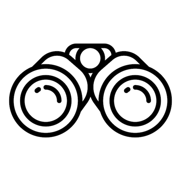 Icono de binoculares Discovery Contorno Icono de vector de binoculares Discovery para diseño web aislado sobre fondo blanco