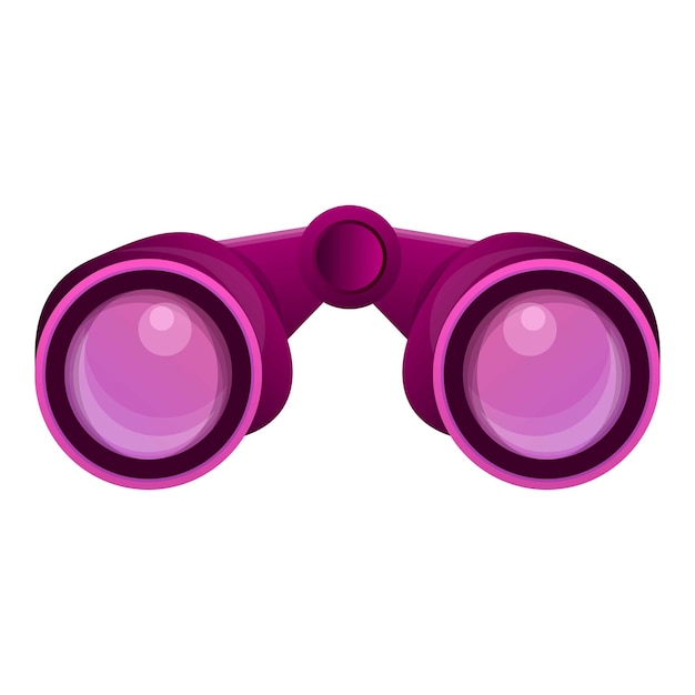 Icono de binoculares rosados Icono vectorial de binocular rosado para diseño web aislado sobre fondo blanco