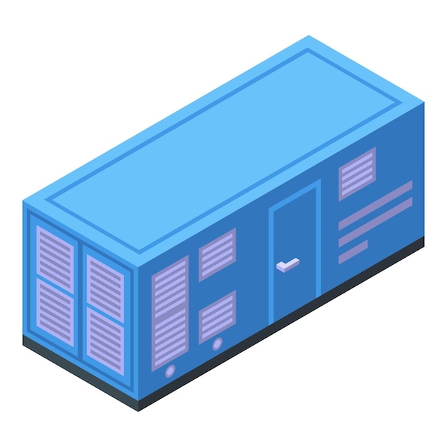 Icono de bioenergía azul vector isométrico Estación de almacenamiento