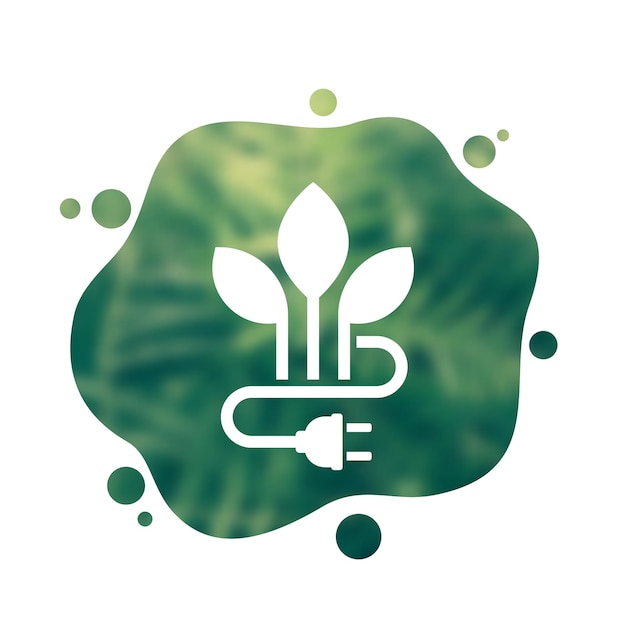icono de bioenergía y energía renovable con diseño lineal de enchufe eléctrico