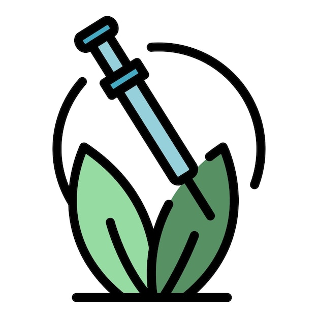 Vector icono de biología de las plantas contorno de la biología de las plantas icono vectorial de color plano aislado
