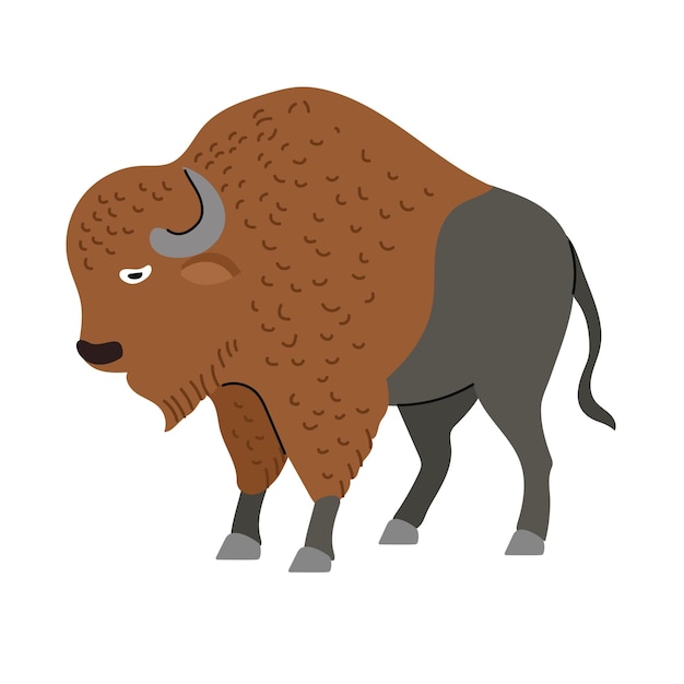 El icono del bisonte estadounidense, el clipart, el avatar, el logotipo, la ilustración aislada.