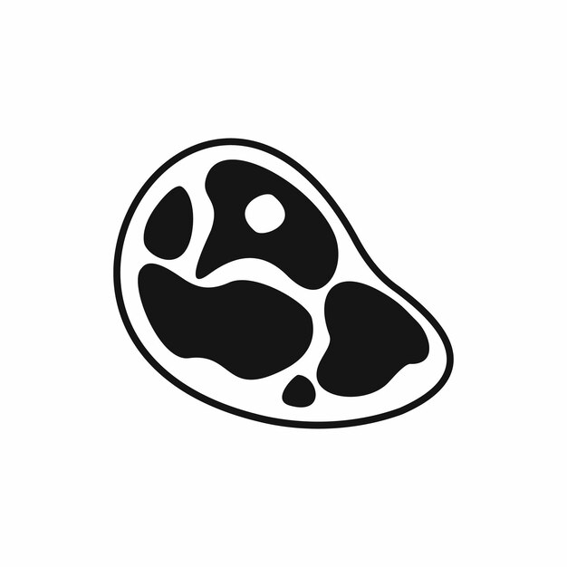 Icono de bistec en estilo simple aislado sobre fondo blanco