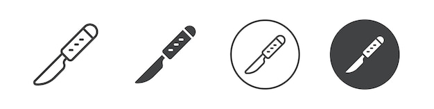 El icono del bisturí de cirugía es el contorno del logotipo vectorial
