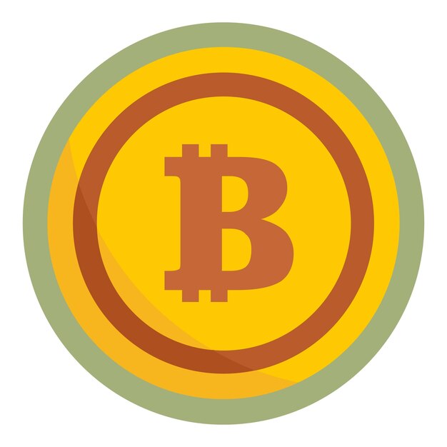 Ícono de bitcoin ilustración plana del ícono vectorial de bitcoin para el diseño web