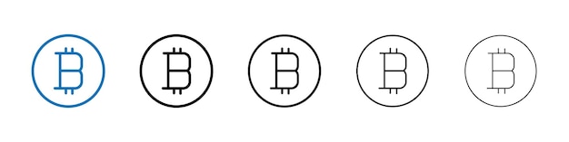 Icono de Bitcoin Logotipo vectorial de esquema para la aplicación web