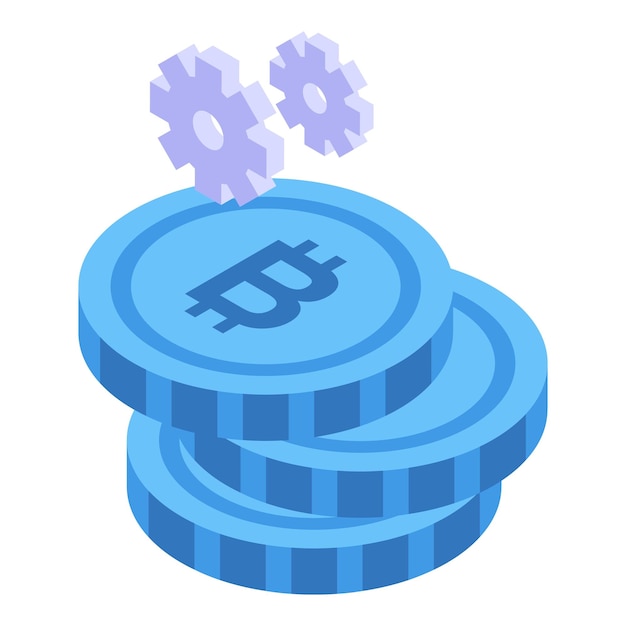 Icono de bitcoin de privacidad Isométrico de icono de vector de bitcoin de privacidad para diseño web aislado sobre fondo blanco