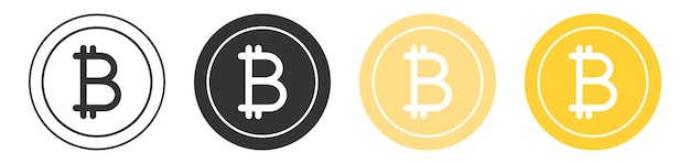 Icono de bitcoin símbolo de ilustración de moneda electrónica vector de dinero criptográfico