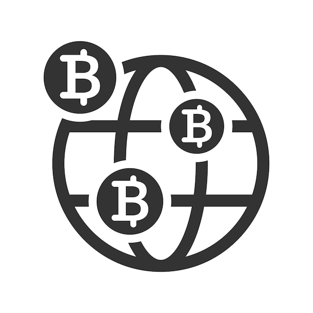 Icono de Bitcoin en todo el mundo