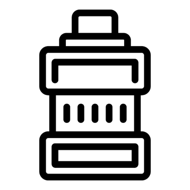 Icono en blanco y negro de una botella de agua reutilizable ecológica