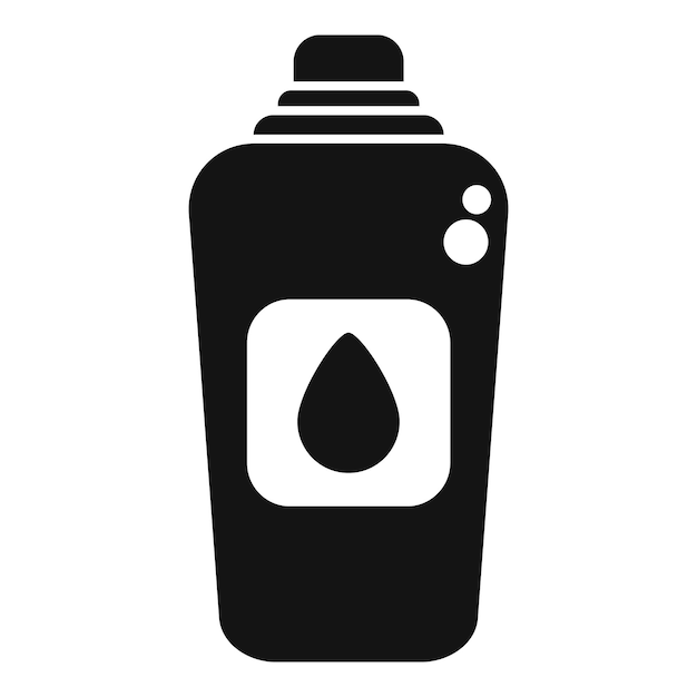 Icono en blanco y negro de una botella que contiene una sustancia líquida