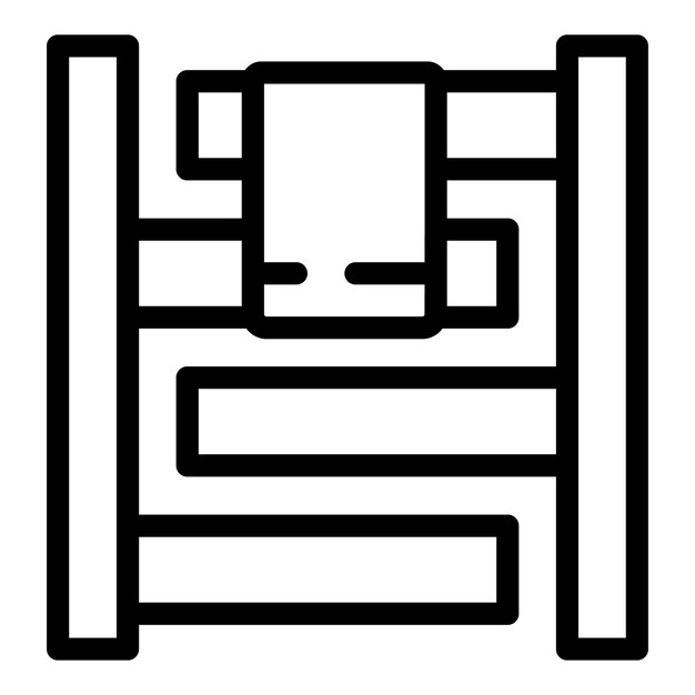 Icono en blanco y negro de una cama cabañera