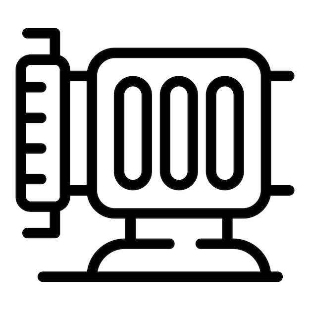Icono en blanco y negro de una cámara vintage
