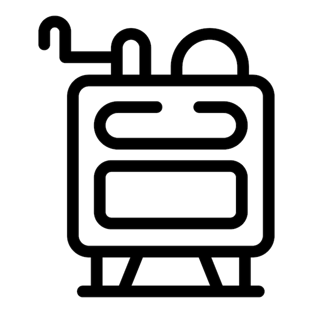 Icono en blanco y negro de una estufa de leña anticuada