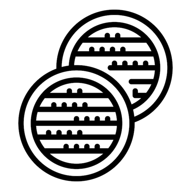 Icono en blanco y negro de monedas apiladas