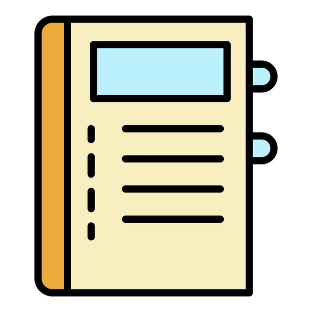 Icono del Bloc de notas Contorno del icono del vector del Bloc de notas color plano aislado