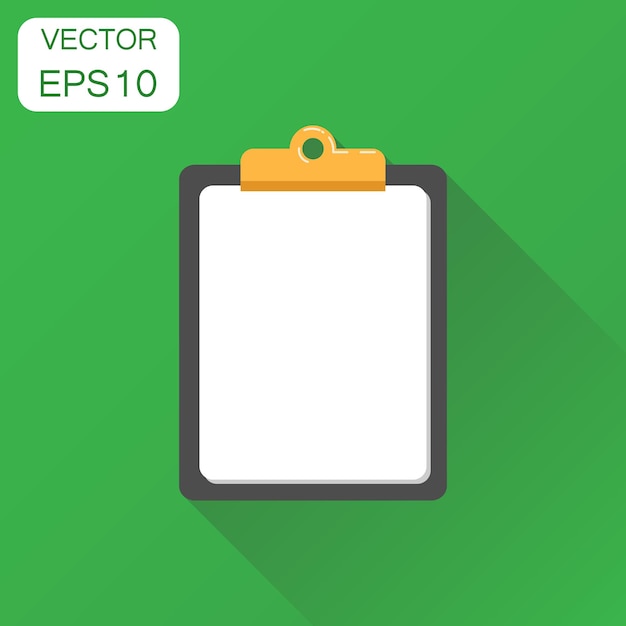 Icono del bloc de notas Pictograma del bloc de nota del concepto de negocio Ilustración vectorial en fondo verde con sombra larga