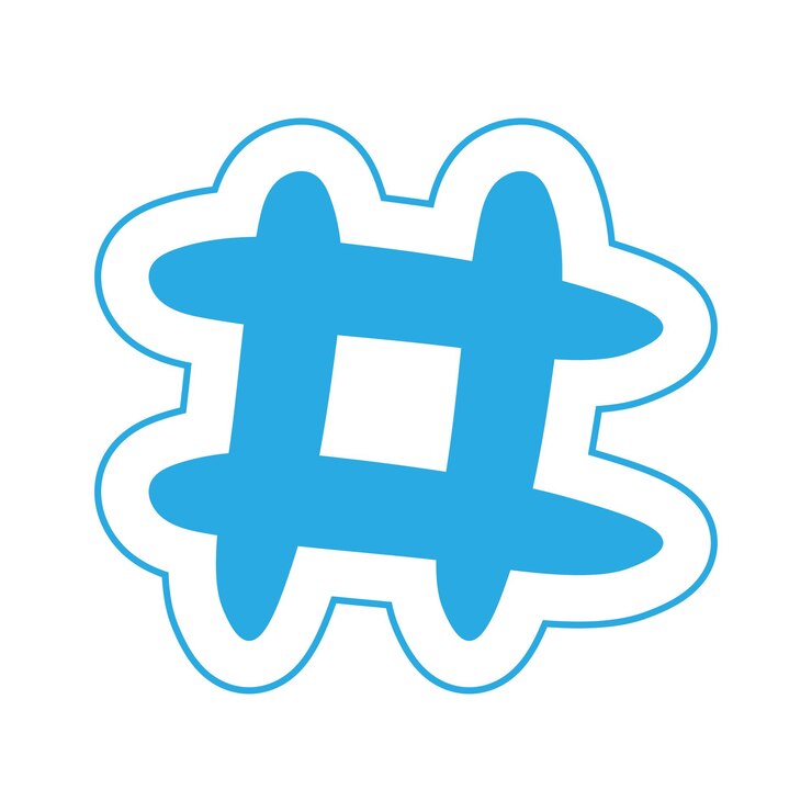 Vector icono de blog aislado de hashtag ilustración de vector plano dibujo de garabato simple símbolo de aplicación en línea web pegatina de señal de internet