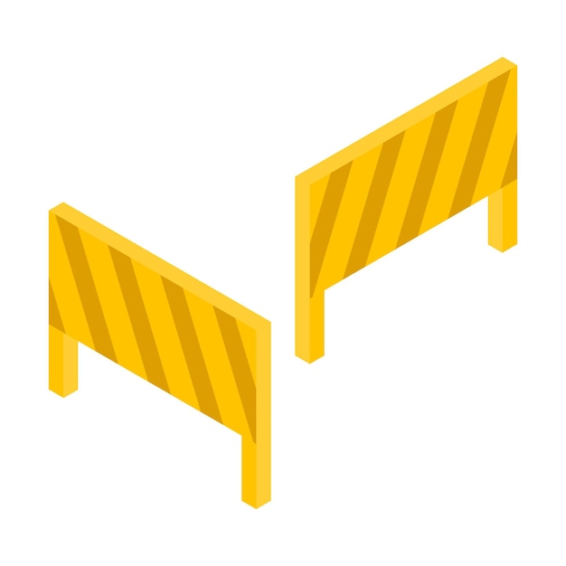 Icono de bloqueo de carretera Isométrico del icono de vector de bloqueo de carretera para diseño web aislado sobre fondo blanco