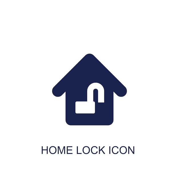 icono de bloqueo de la casa fondo blanco