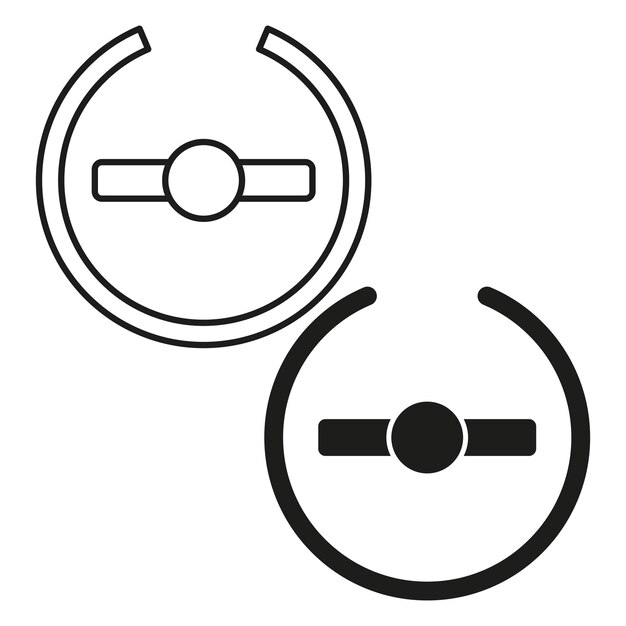 Ícono de bloqueo de círculo minimalista Línea geométrica y formas sólidas Diseño monocromático en blanco y negro