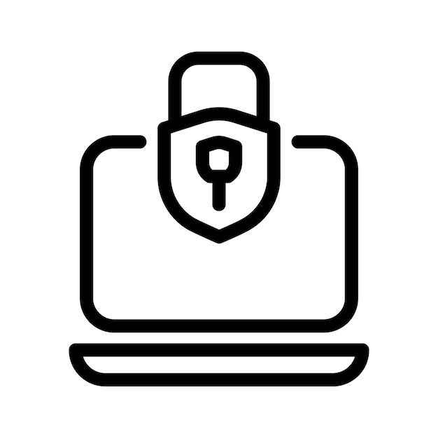 El icono de bloqueo de la computadora portátil