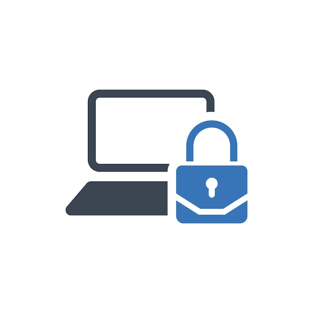 El icono de bloqueo de la computadora portátil