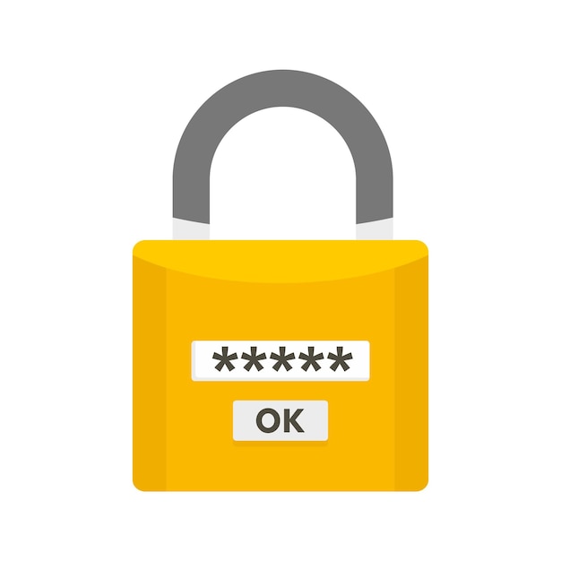 Icono de bloqueo de contraseña Ilustración plana del icono de vector de bloqueo de contraseña para diseño web