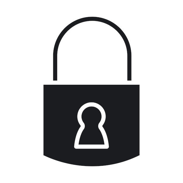 Icono de bloqueo establecido contraseña segura símbolo vectorial protección de la privacidad signo de inicio de sesión icono de bloqueo de seguridad establecido en negro relleno y estilo delineado