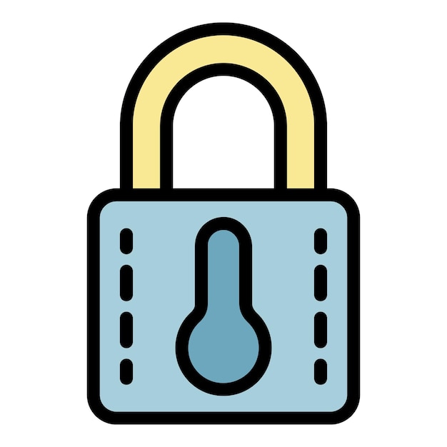 Icono de bloqueo inteligente cerrado Contorno cerrado icono de vector de bloqueo inteligente color plano aislado