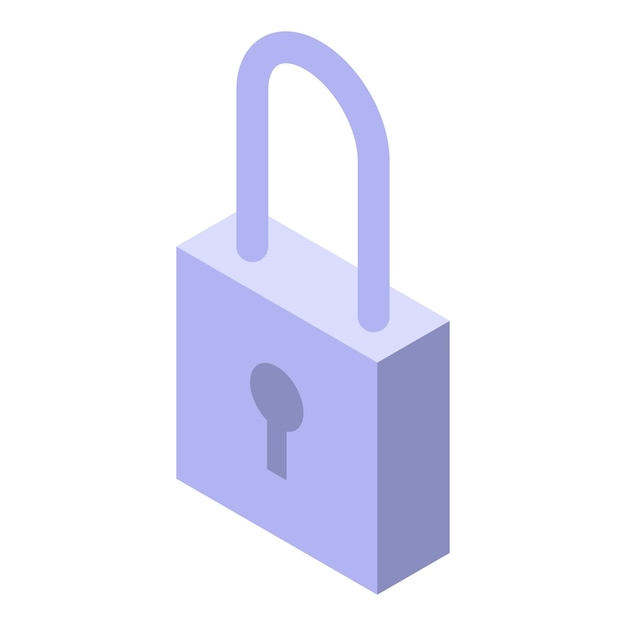 Icono de bloqueo Isométrico del icono de vector de bloqueo para diseño web aislado sobre fondo blanco