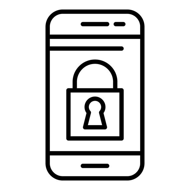 Icono de bloqueo en la pantalla del teléfono inteligente Icono de vector de bloqueo en la pantalla del teléfono inteligente para diseño web aislado en fondo blanco