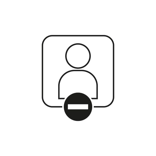 Ícono de bloqueo de usuario Acceso de persona denegado Símbolo de restricción de cuenta Ilustración del perfil vectorial