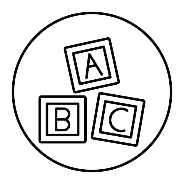 El icono de los bloques ABC