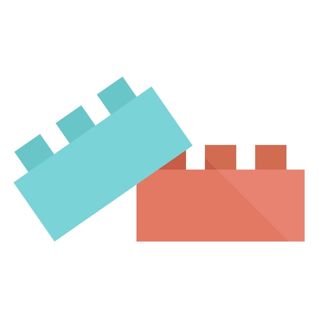 Icono de bloques de construcción en estilo de color plano