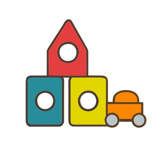 el icono de los bloques de juguetes de la infancia