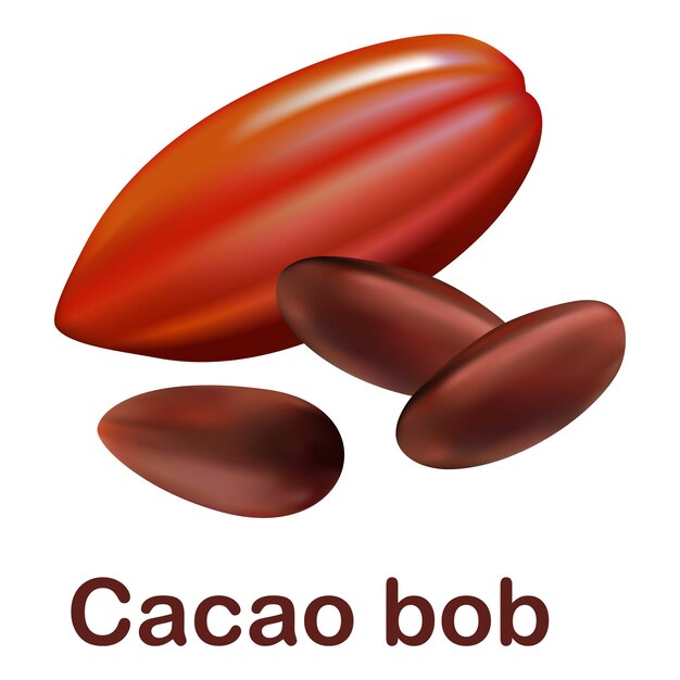 Vector icono de bob de cacao ilustración realista del icono de vector de bob de cacao para diseño web aislado sobre fondo blanco