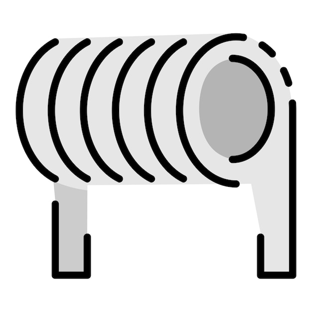 Icono de bobina espiral Contorno espiral bobina vector icono color plano aislado