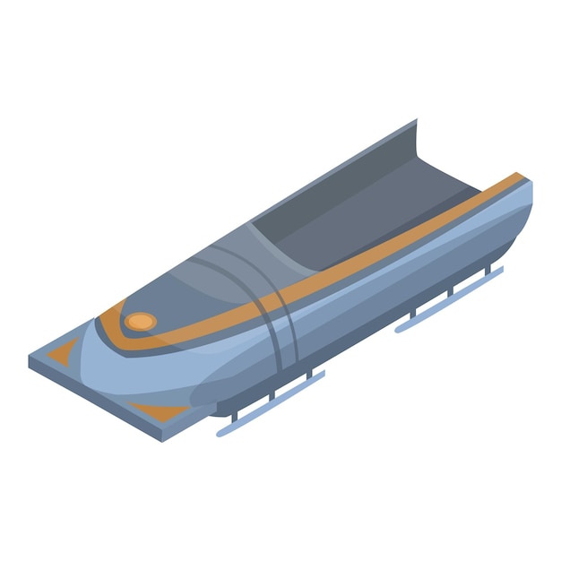 Icono de bobsleigh vacío Isométrico de icono de vector de bobsleigh vacío para diseño web aislado sobre fondo blanco