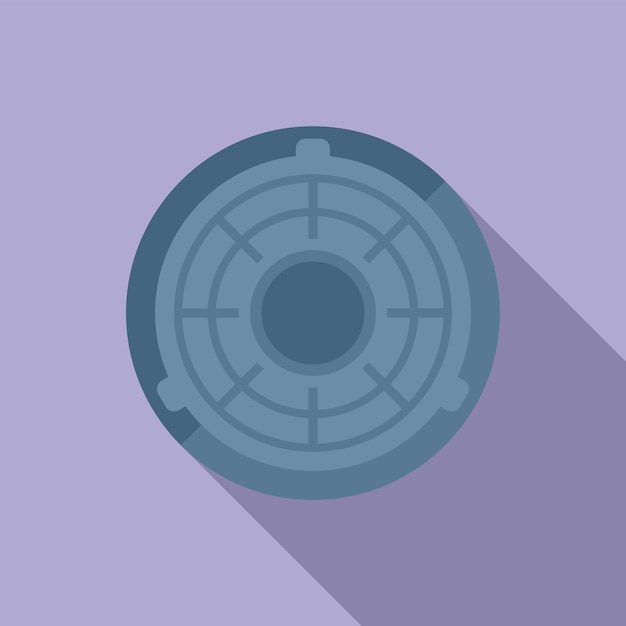 Icono de boca de alcantarilla vector plano Carretera de la ciudad Drenaje de aguas residuales