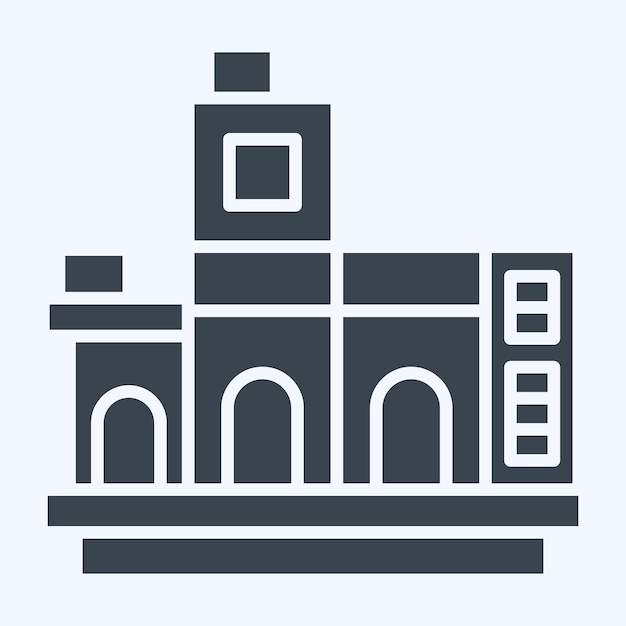 Icono La Boca Argentina relacionado con el símbolo de Argentina estilo glifo diseño simple