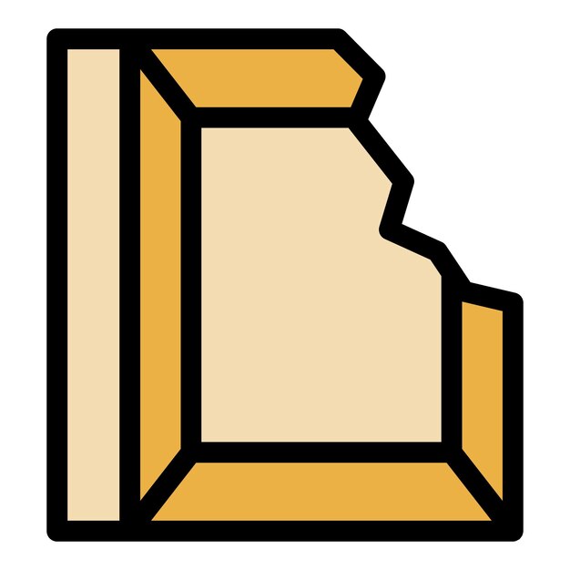 Icono de bocadillo de chocolate Contorno de icono vectorial de bocadilla de chocolate Color plano aislado