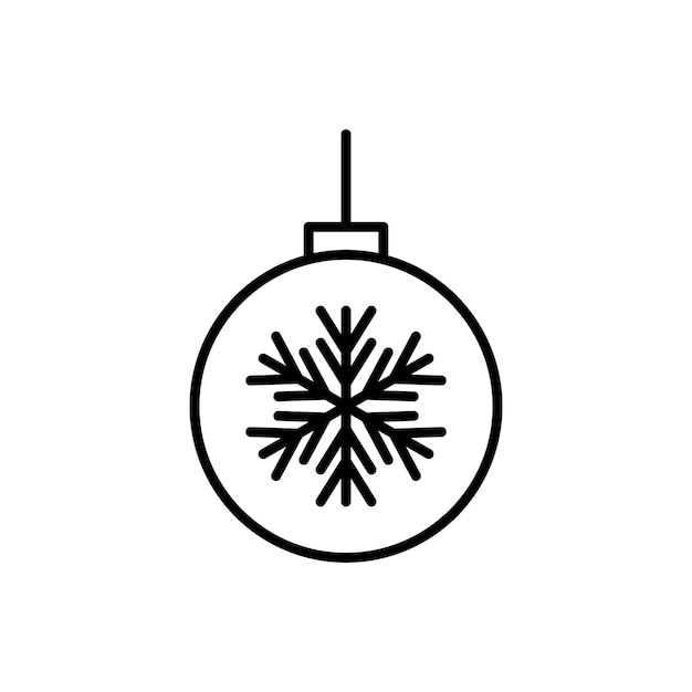 Icono de bola de árbol de Navidad conjunto de ornamentos de bauble símbolo vectorial en un estilo de relleno y delineado negro Signo de bola de diseño