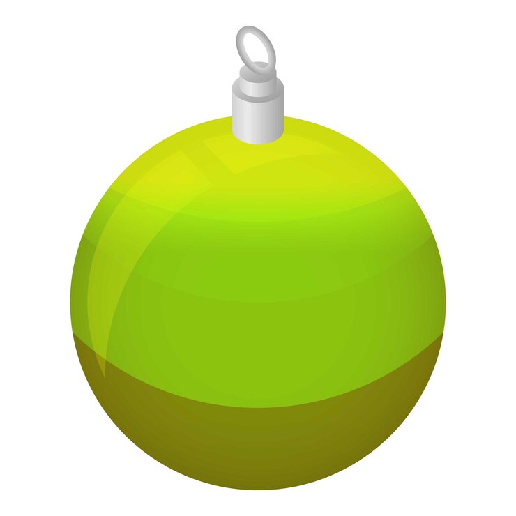 Vector icono de bola de árbol de navidad verde isométrico de icono de vector de bola de árbol de navidad verde para diseño web aislado sobre fondo blanco