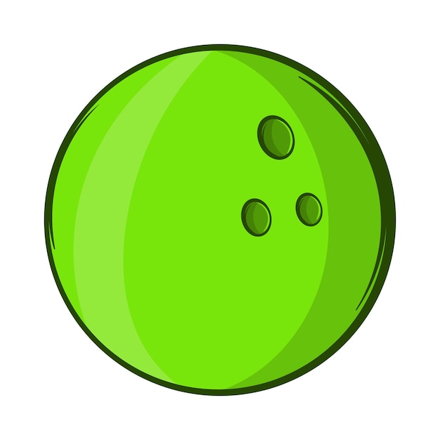 Icono de bola de bolos en estilo de dibujos animados aislado sobre fondo blanco Símbolo deportivo