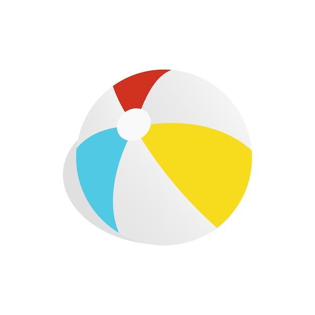 Icono de bola colorida en estilo isométrico 3d sobre un fondo blanco